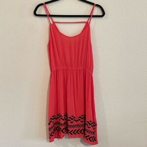 Umgee Women’s Mini Dress Small Pink Gauze Cotton Blend Embroidered Bohemian
